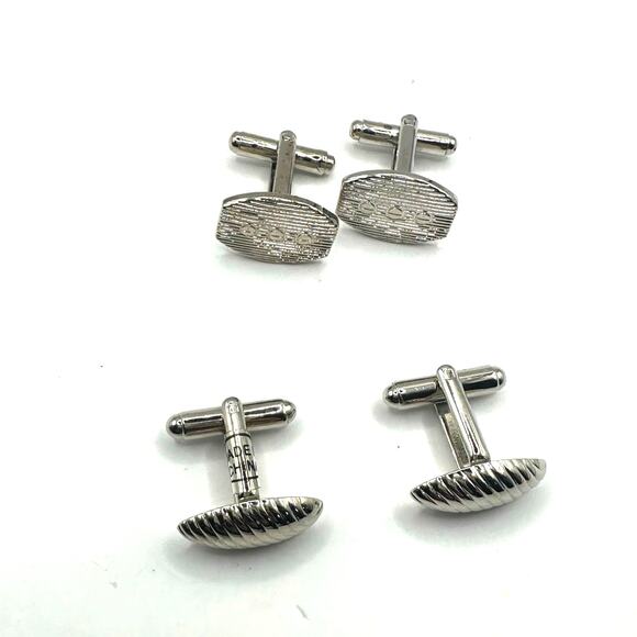 Cuff Links Silver tone Set of 2 Mens Tie Button Shirt Accessory Suit Unbranded - Picture 1 of 8
